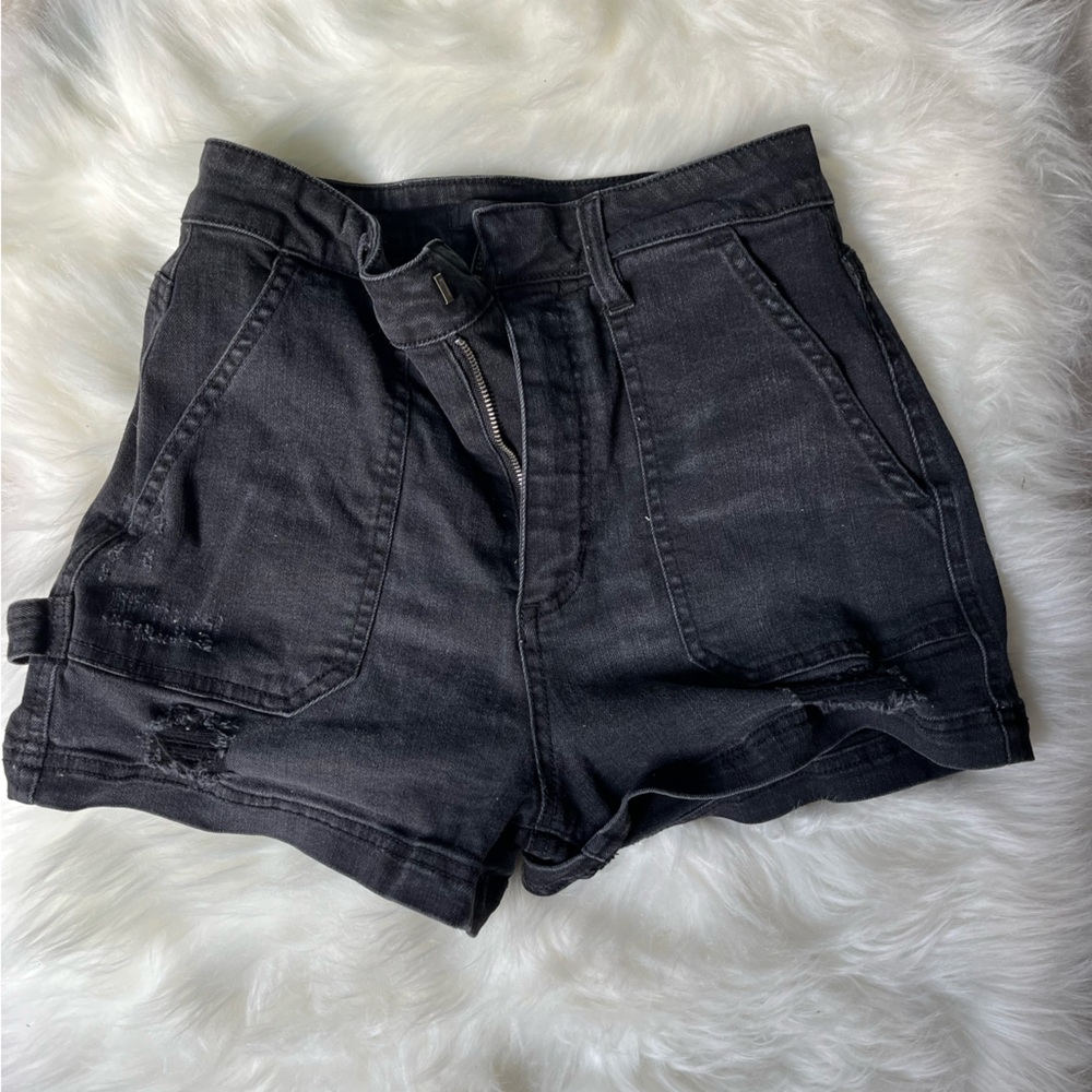 Distressed black women’s shorts: size 27- so cute, make legs and butt look GOOD